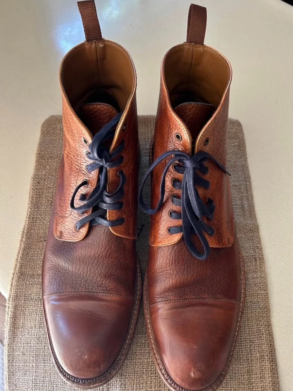 Taft Men's Brown Leather Cap-Toe Lace-Up Size 11 euro 45